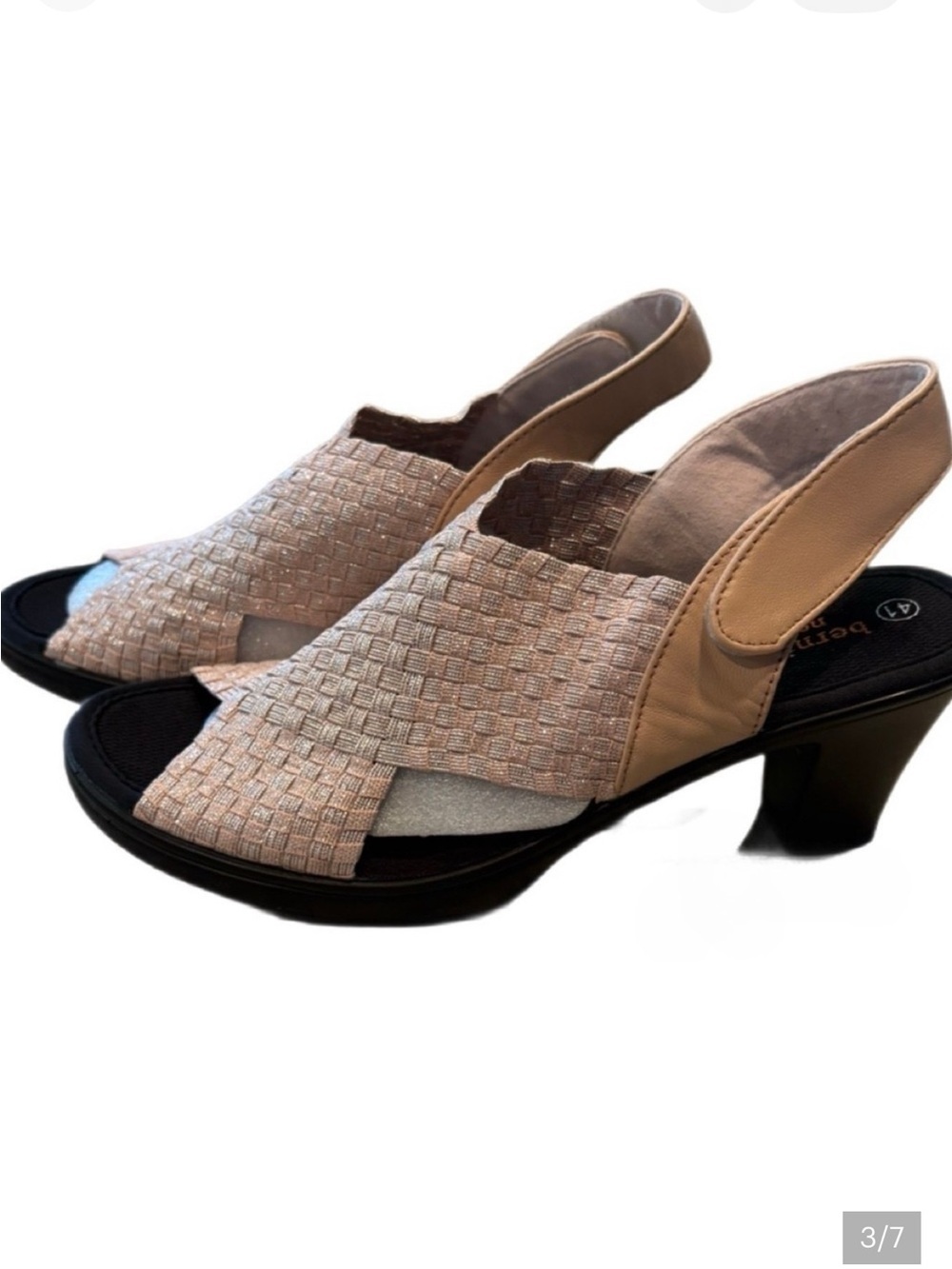 Bernie Mev Beatrice Woven Slingback Heeled Sandals Various Sizes NWT
